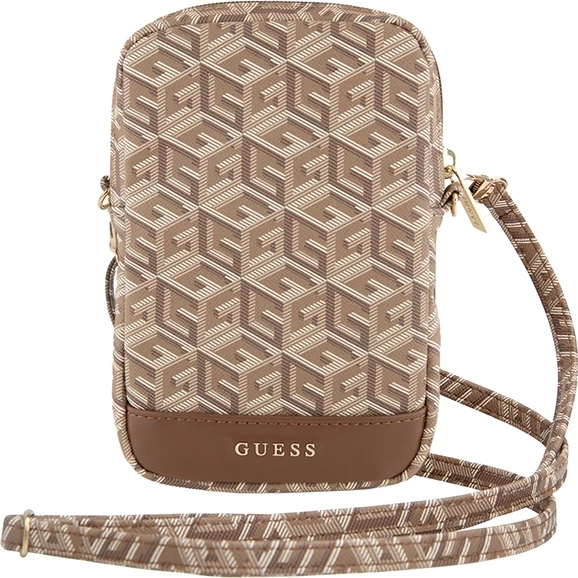 Ovitek za telefon Guess Zip GCube Bottom Stripe, rjav