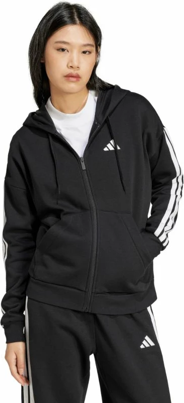 Pulover s kapuco adidas, ženski, črn