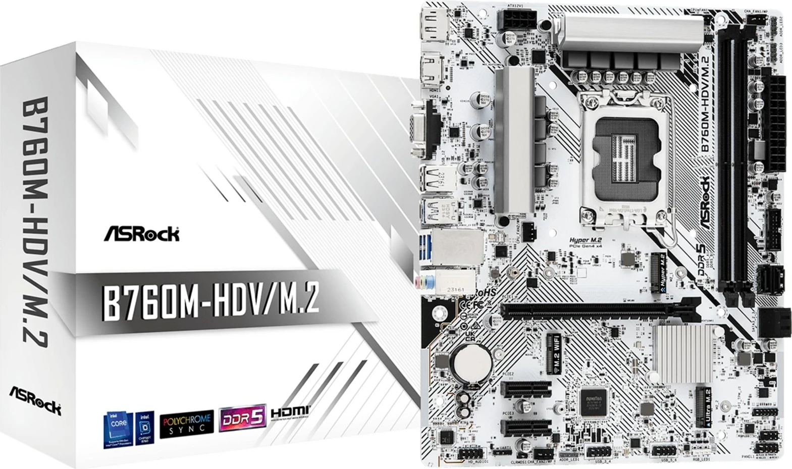 Matična plošča Asrock B760M-HDV/M.2, Socket LGA 1700, micro ATX