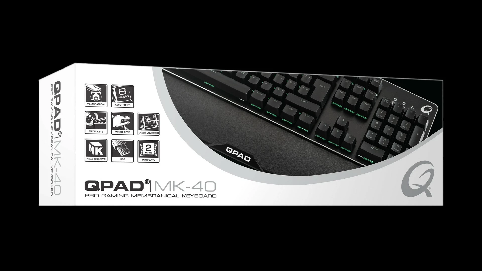 Gaming tipkovnica QPAD Pro MK40, QWERTY, črna