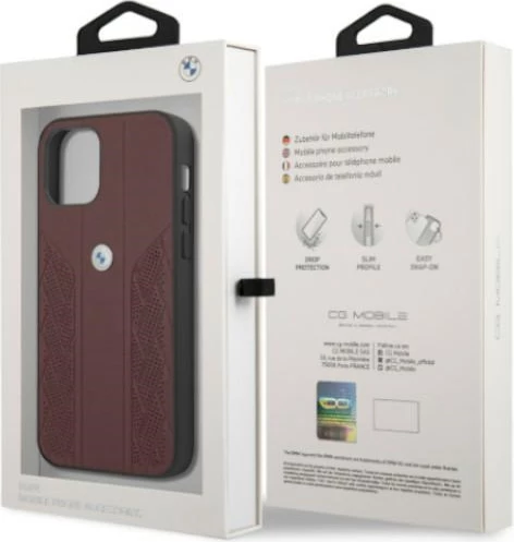 Ovitek za telefon BMW BMHCP12MRSPPR za iPhone 12/12 Pro 6,1", eko usnje, rdeč