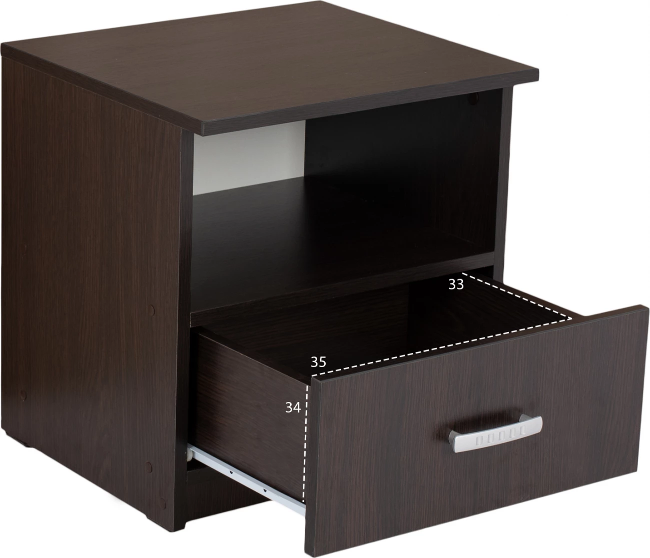 Nočna omarica z predalom v barvi wenge FH2431.02 45X40X48 cm