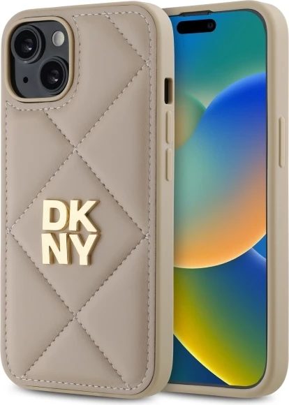 Ovitek za telefon za iPhone 14, DKNY, bež