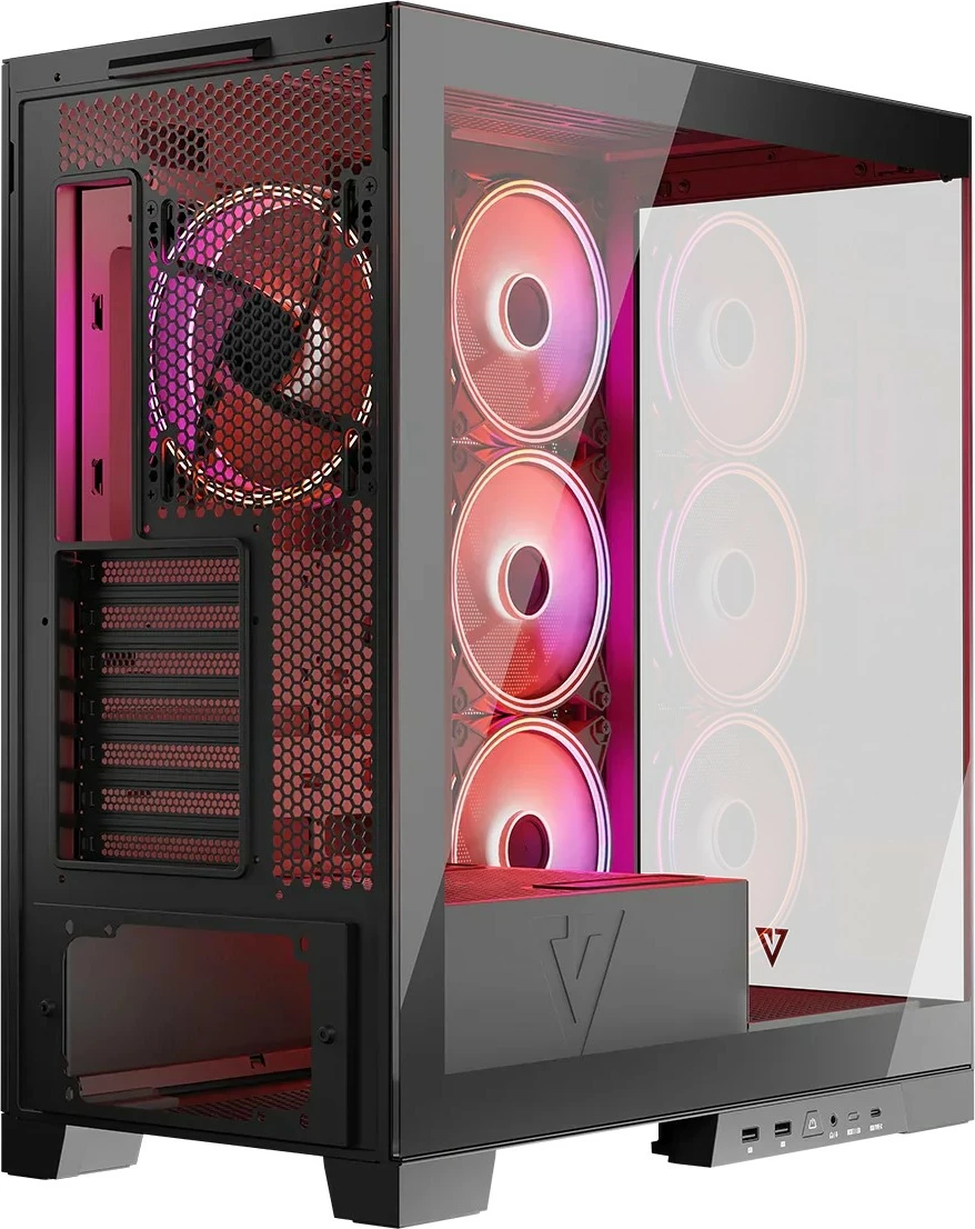 Računalniško ohišje MODECOM Volcano Space ARGB, Midi Tower, kaljeno steklo, črno