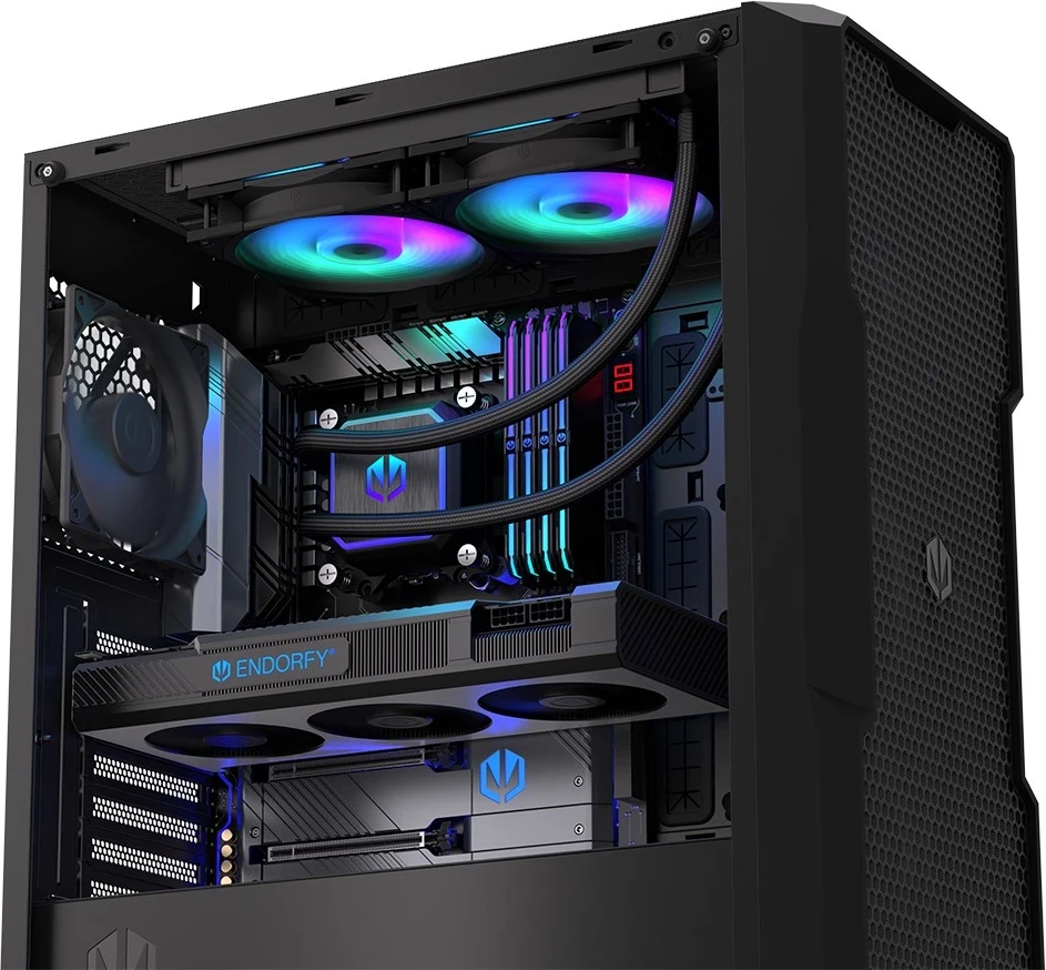 Hladilnik z vodnim hlajenjem za procesor ENDORFY Navis F240 ARGB, 24 cm, črn