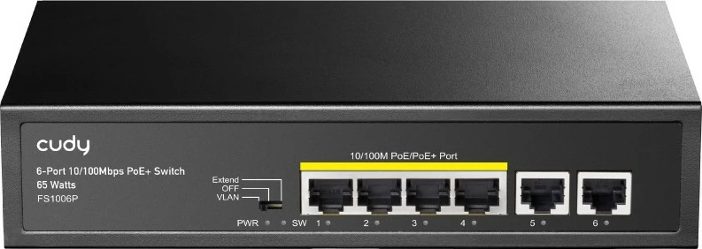 Fast Ethernet switch s PoE, 6 vrat, kovinski Cudy FS1006P