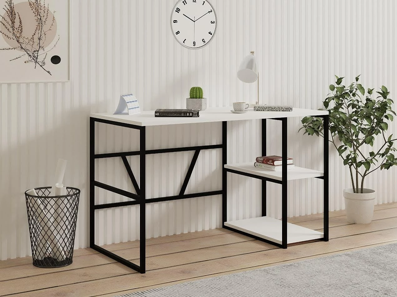 Študijska miza Hanah Home Caste, bela