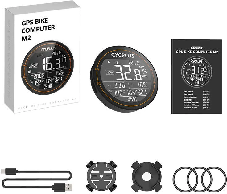 Kolesarski računalnik Cycplus M2, 2,5-palčni, IPX6, 35 ur delovanja, črn
