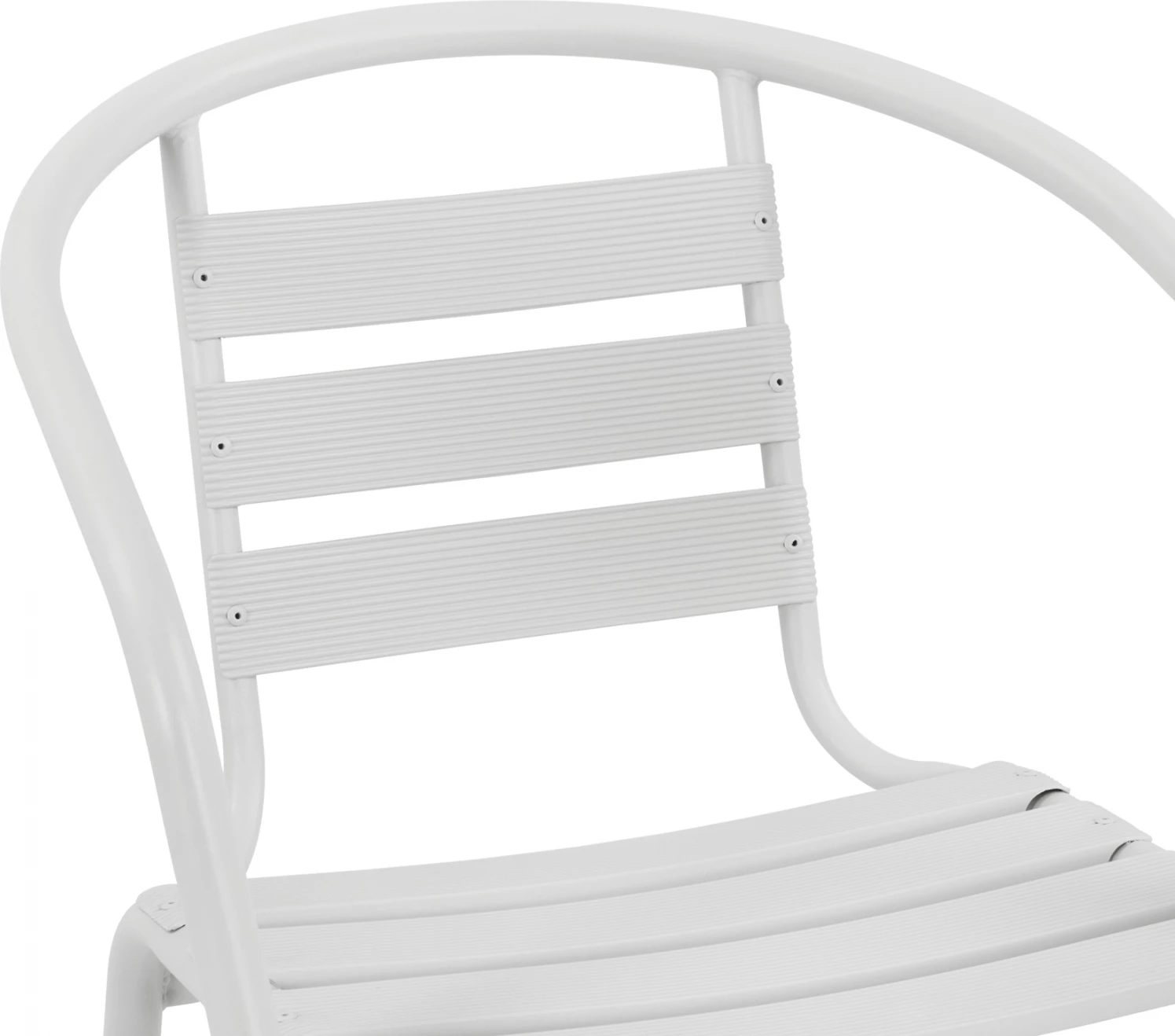 Stol Laura kovinski beli z aluminijastimi rezinami FH5037.02 54x59x73cm