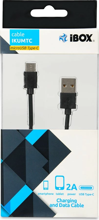 USB Type-C kabel iBOX IKUMTC, 1 m, črn
