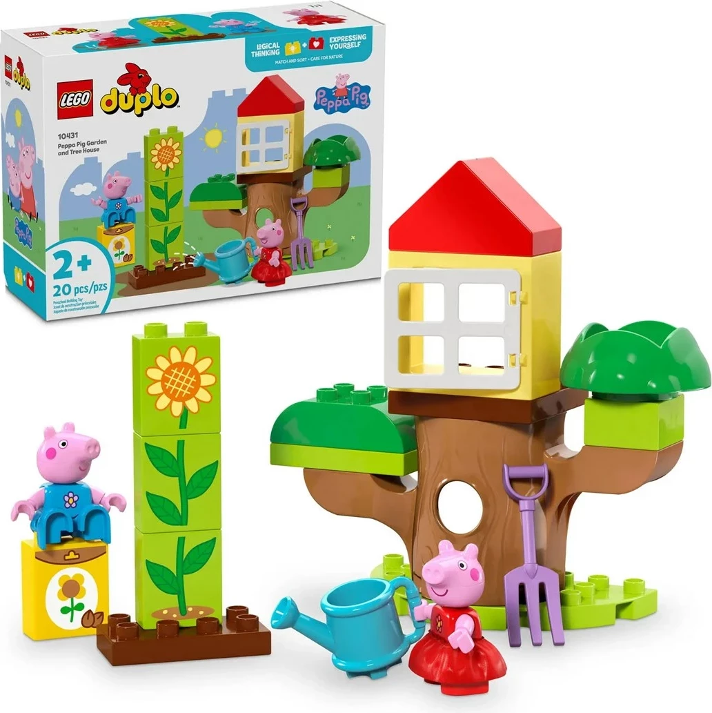 Set kocke LEGO DUPLO 10431 Peppa Pig, vrt in hiša na drevesu