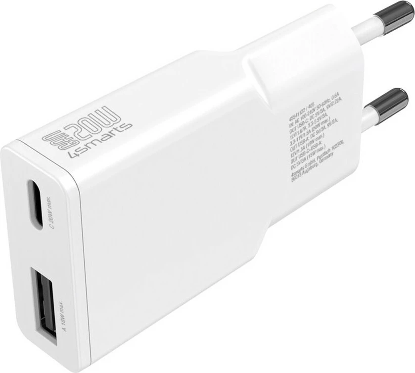 Univerzalni polnilec 4smarts 541509, 20W, 1,5 m, Type-C na Type-C, bel