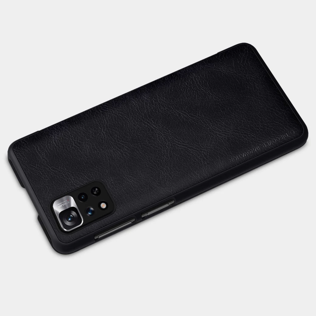 Zaščitni ovitek Nillkin Qin za Xiaomi Redmi Note 11 Pro+, Redmi Note 11 Pro, Mi 11i HyperCharge, rjav