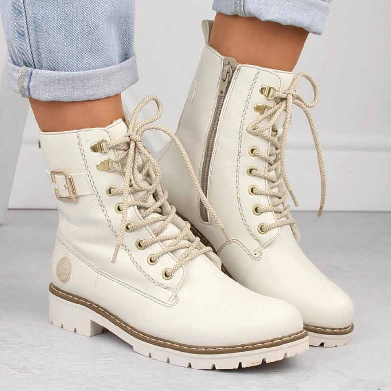 Udobne ženske čevlje, Rieker, bele