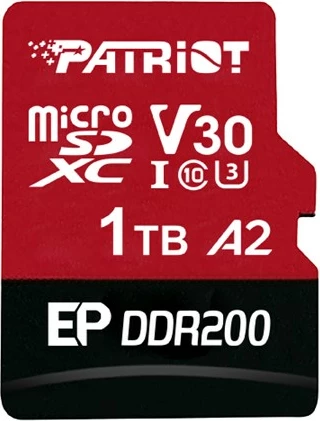 MicroSDXC pomnilniška kartica 1TB Patriot Memory EP DDR200, rdeča