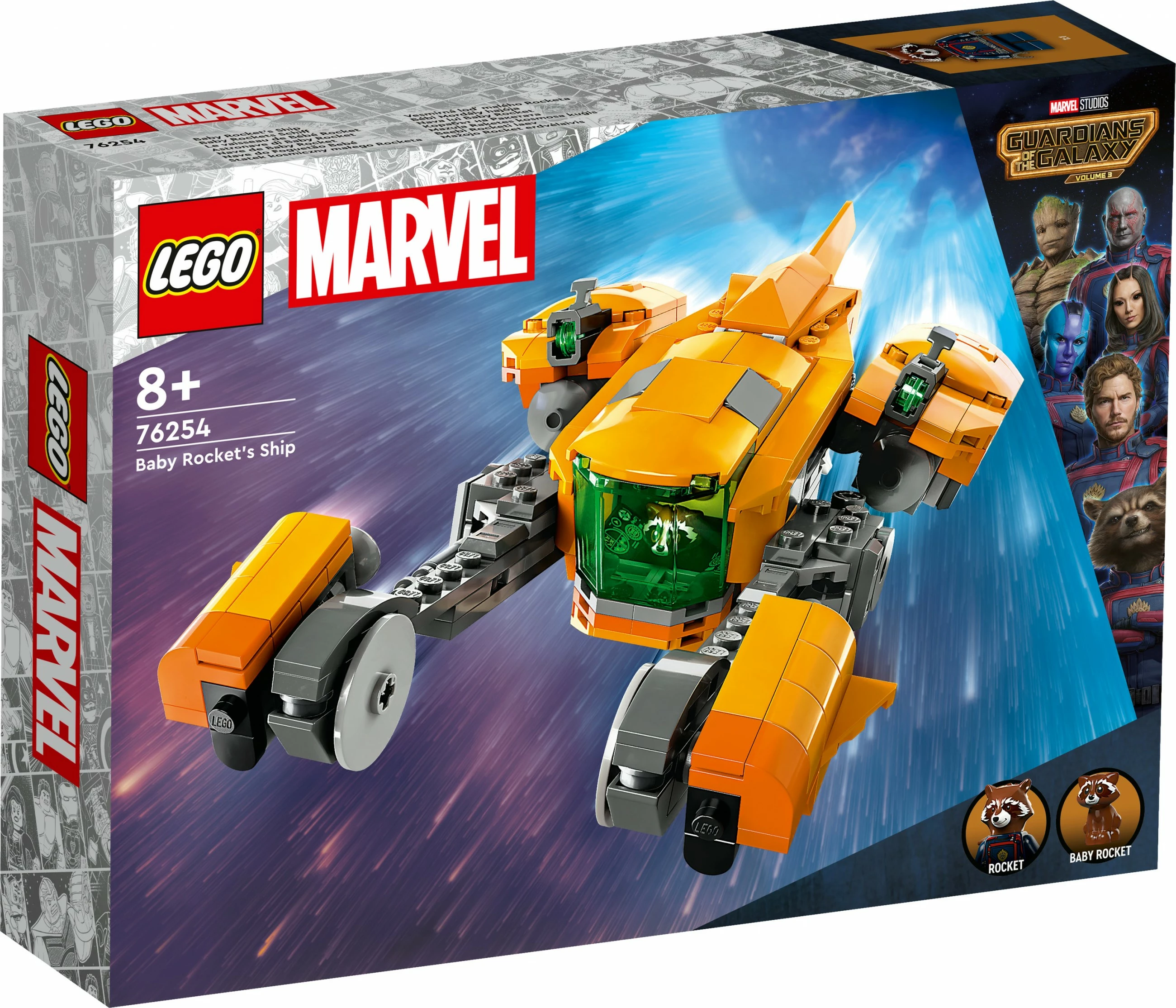 Gradbeni set LEGO Marvel Baby Rocketovo plovilo, 330 kosov, večbarvno