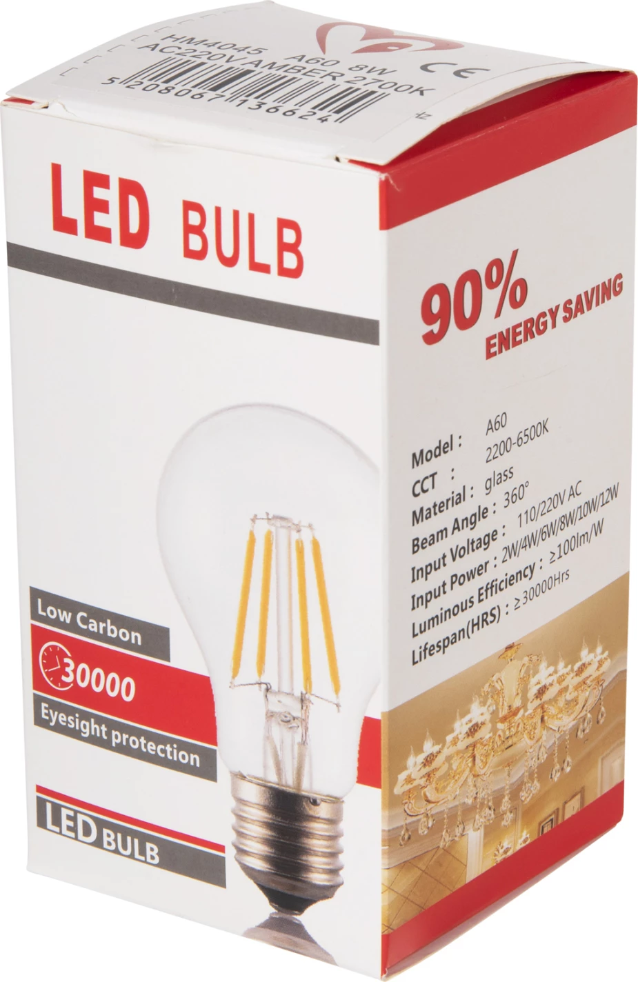 LED žarnica FH4045 z nitko 8W E27 3000K zlata zatemnljiva