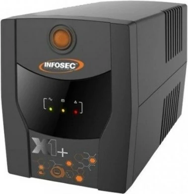 UPS za zaščito Infosec X1+ 1600, 1600VA, 900W, 4x FR/SCHUKO, črn