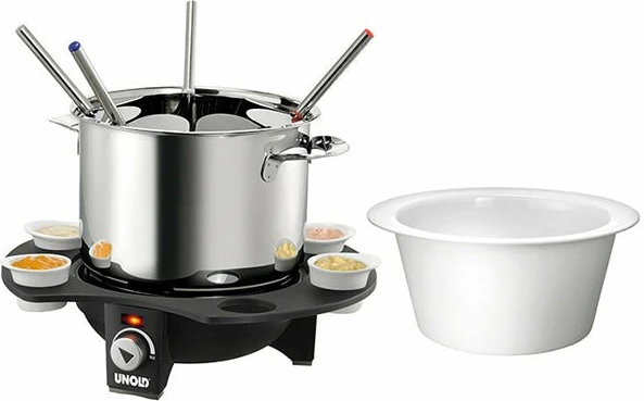 Set za fondue, 8 oseb, 1,5 L, črno-srebrn UNOLD 48645