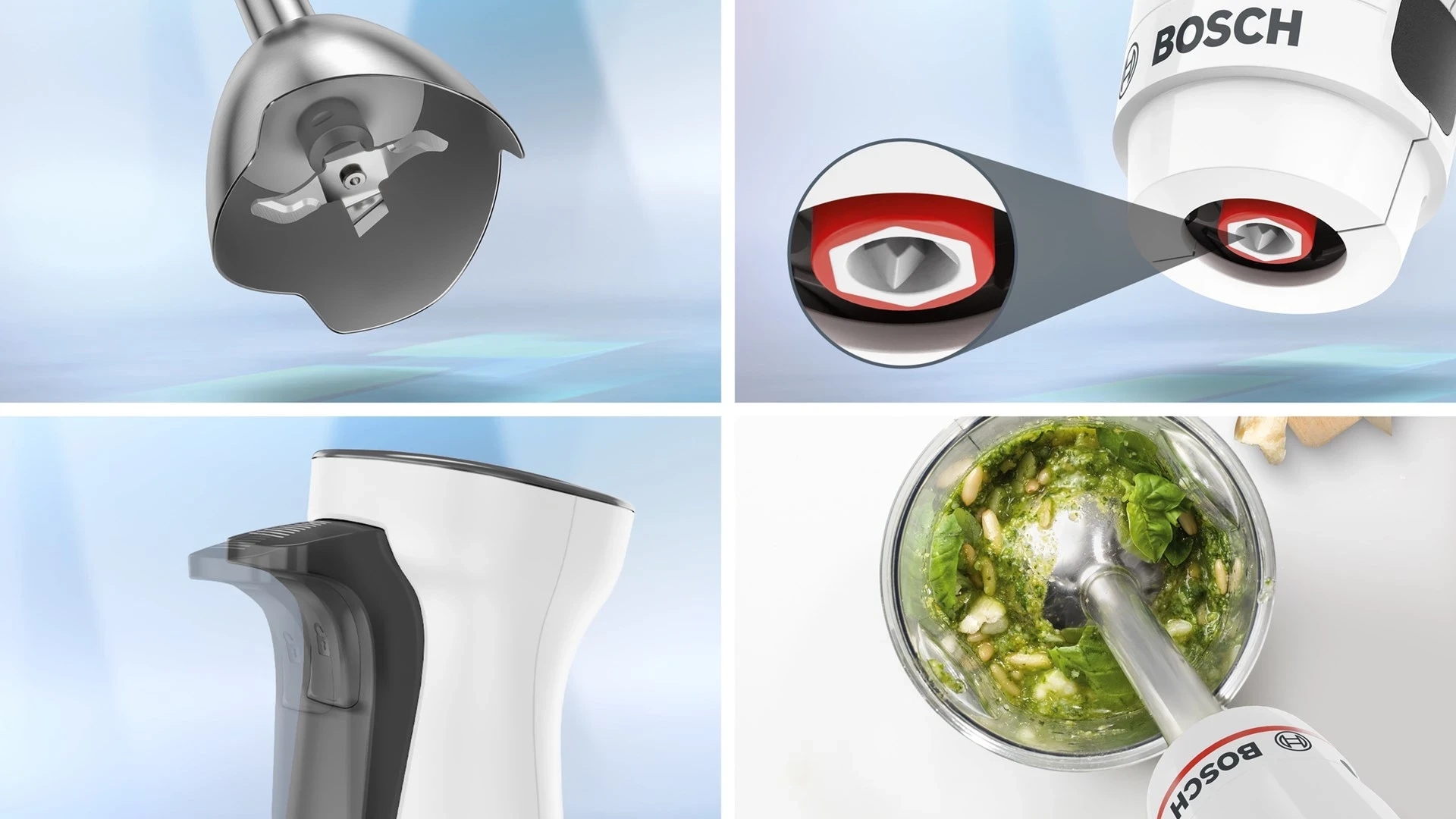 Ročni mešalnik 0,6 L, 600 W, črno-beli Bosch Serie 4 MSM4W210