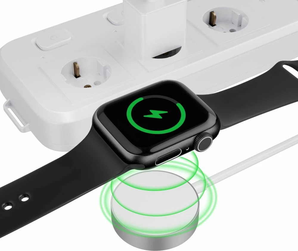 Induktivni magnetni brezžični polnilec za Apple Watch Tech-Protect UltraBoost, USB-A, 1,2 m, bel