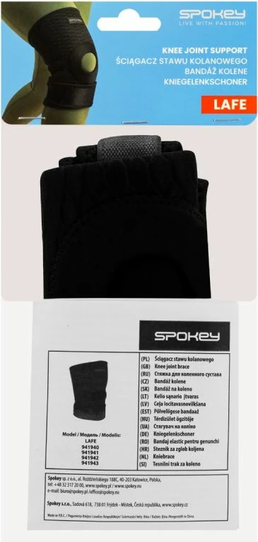 Podpora za koleno Spokey LAFE, unisex, črna