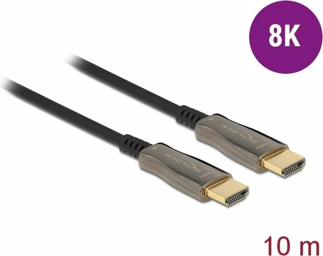 Optični aktivni HDMI kabel 10 m, 8K 60 Hz, 48 Gbit/s, črn — DeLOCK