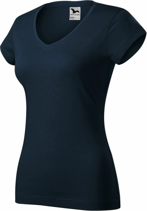 Tesen Malfini, model Fit z V-izrezom za ženske, mornarsko modra