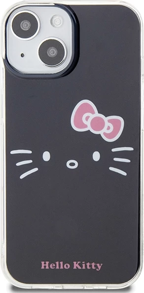 Ovitek za telefon IML Kitty Face, Hello Kitty, za iPhone 15, črn