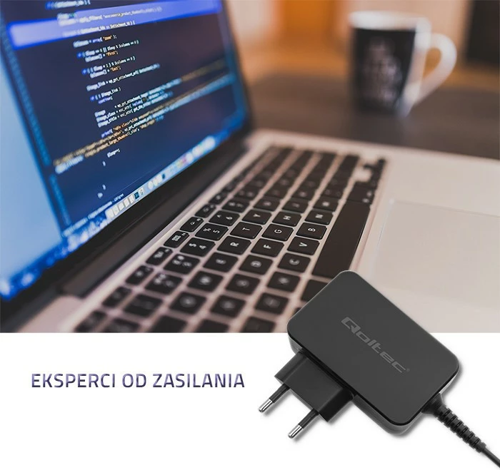 Polnilec za prenosnik Qoltec 52391 za Asus, 45 W, 19 V, 2,37 A, 4,0 x 1,35 mm, črn