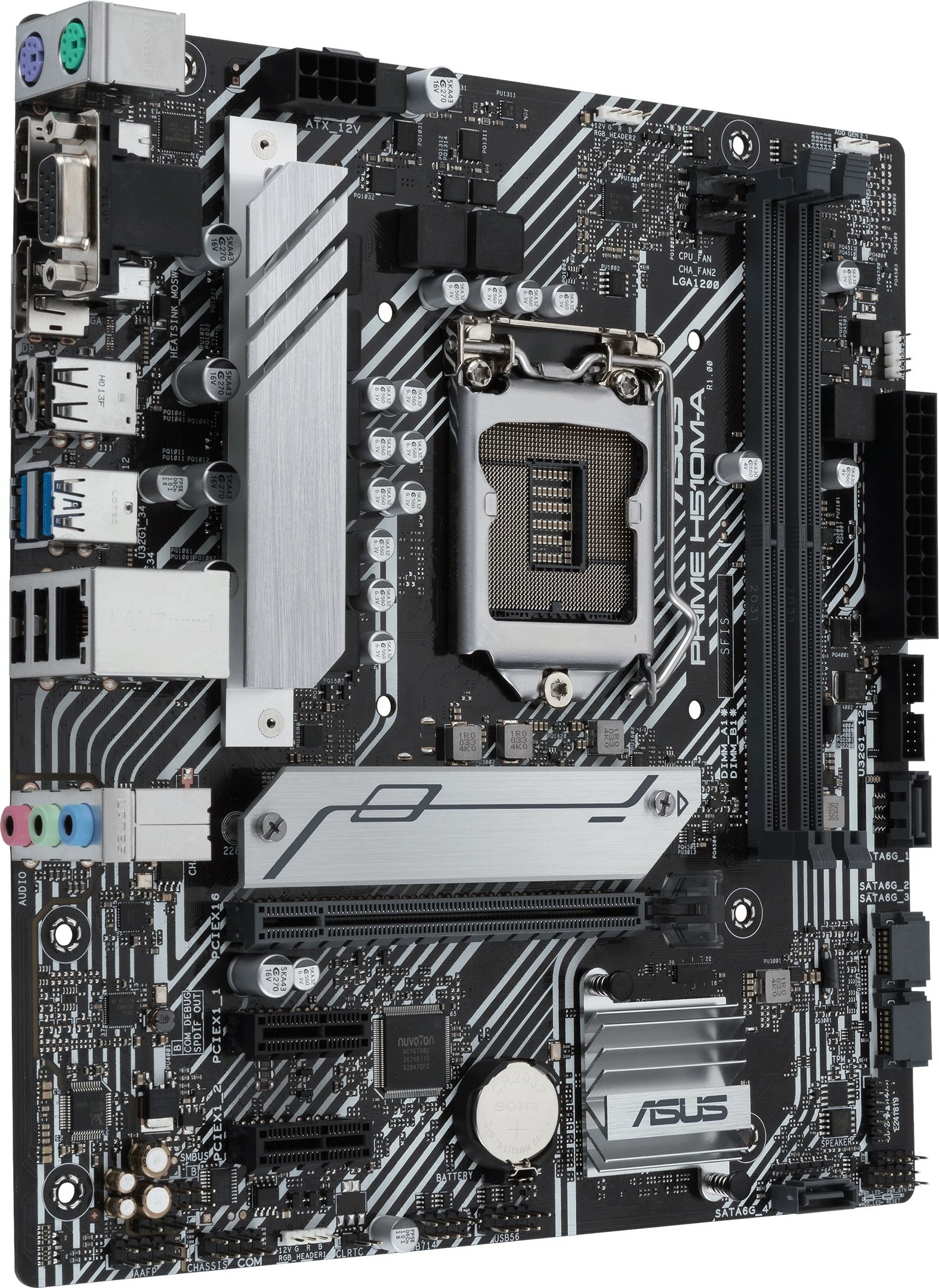 Plošča za matično ploščo ASUS PRIME H510M-A, Socket LGA 1200, Intel® Celeron®, Intel® Core™ i5, i7, i9, Intel® Pentium®, DDR4-SDRAM, 64 GB, DIMM