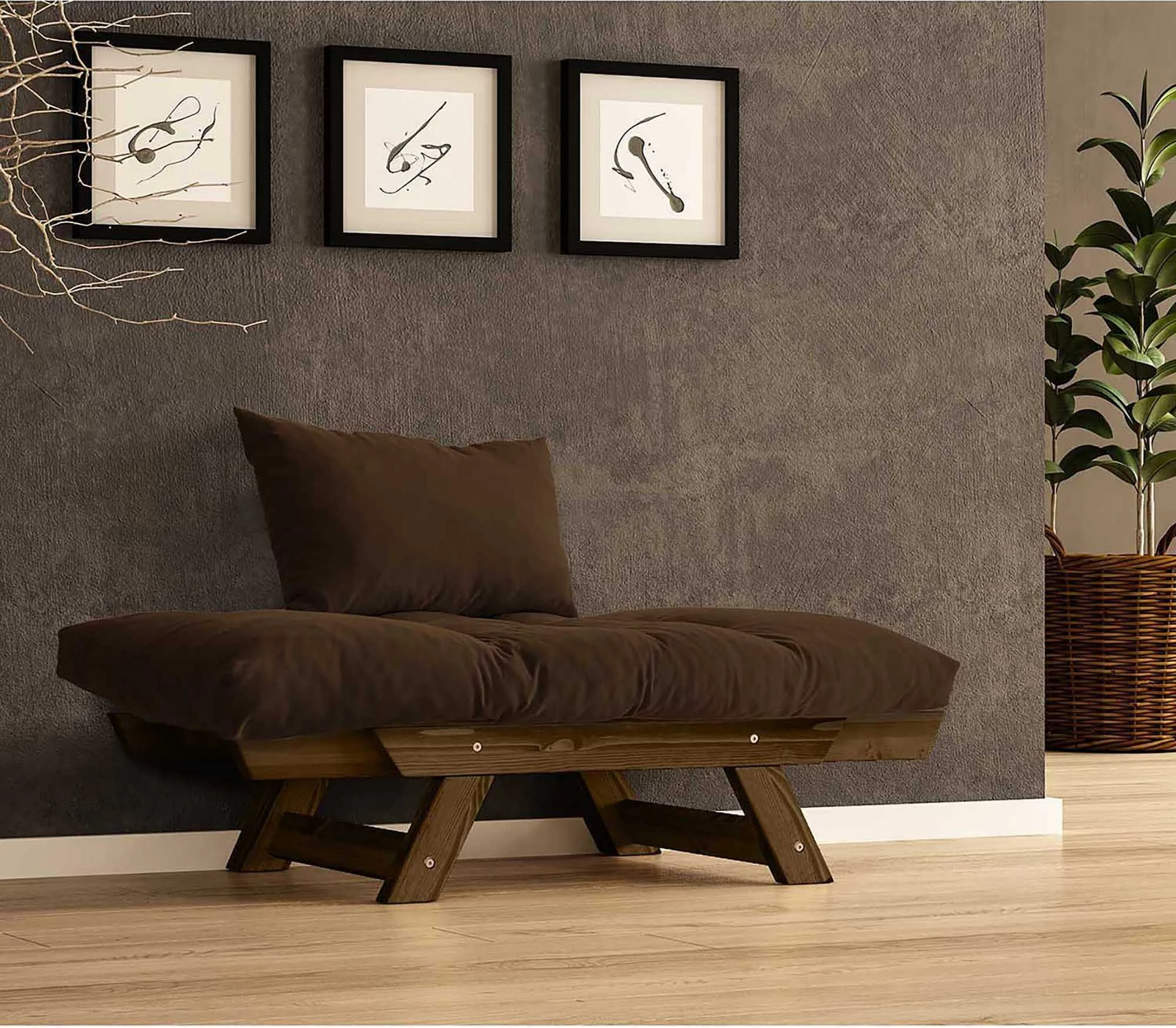 Vrtni enosedalni fotelj, orehno-rjav, Skye Decor CPT8134-140