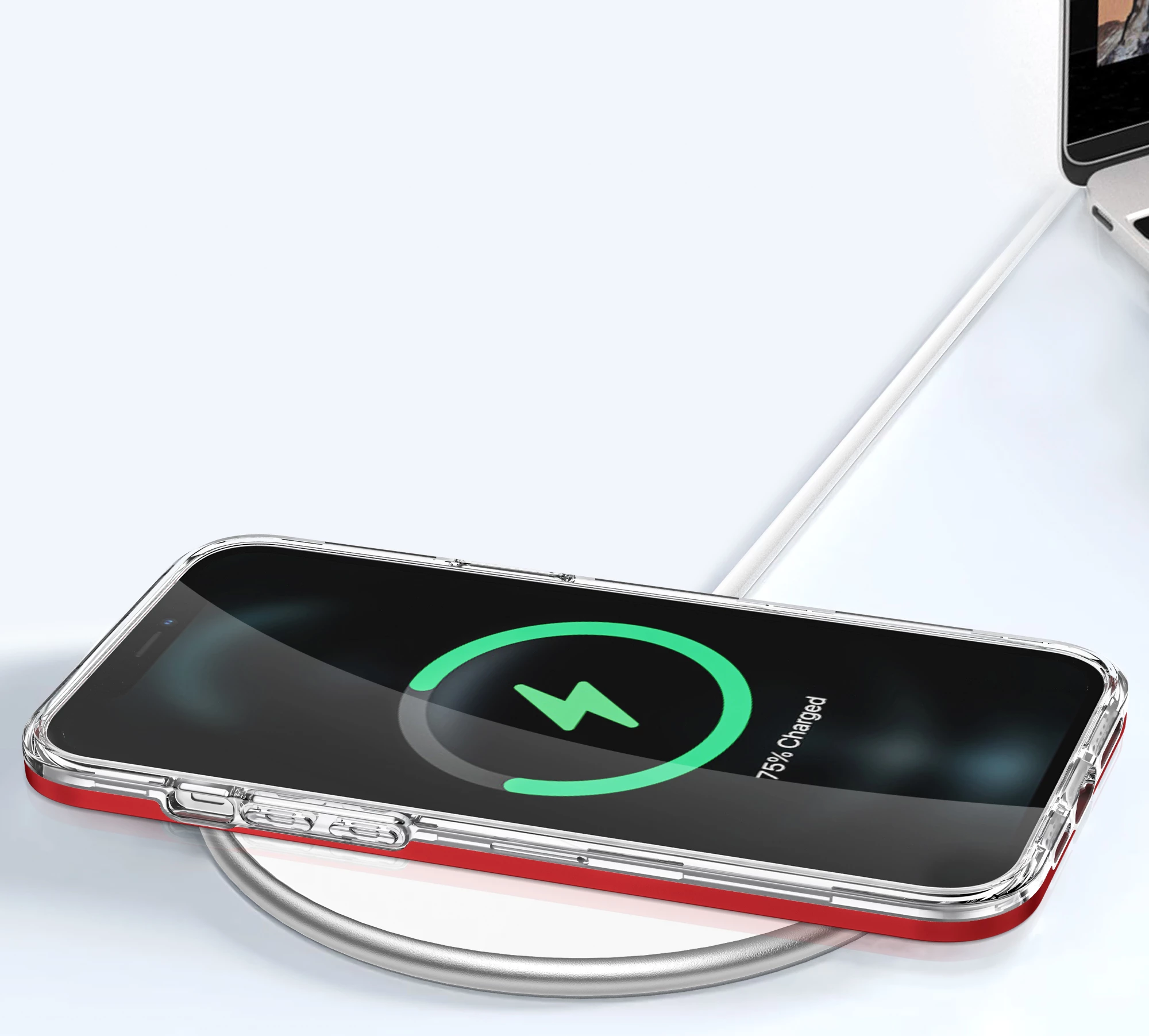 Prozoren ovitek Hurtel Hybrid Armor Clear 3in1 za iPhone 11 Pro Max, rdeč