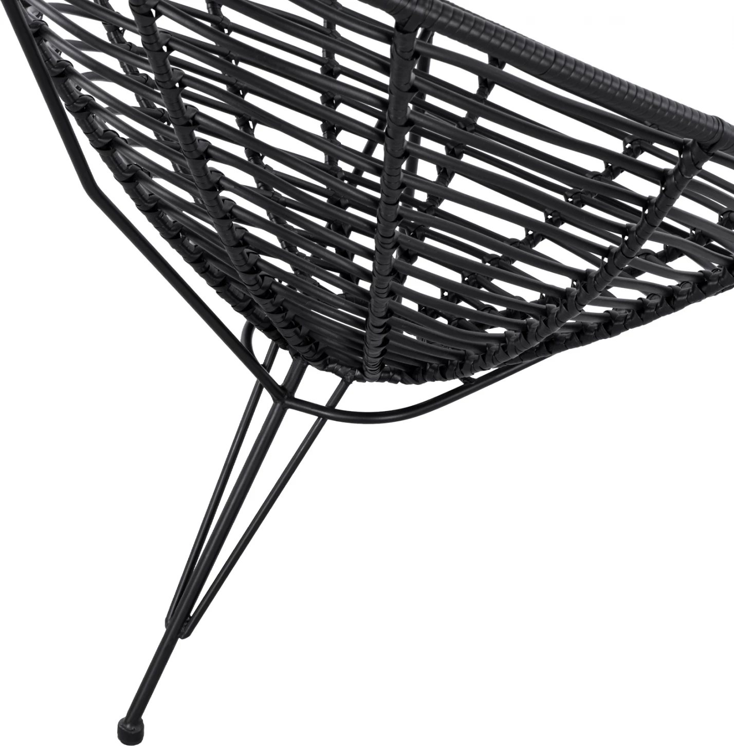 FH5458.02 Naslanjač Allegra, gnezdo tip kovinski, pleten v črni barvi 73x83x86 cm