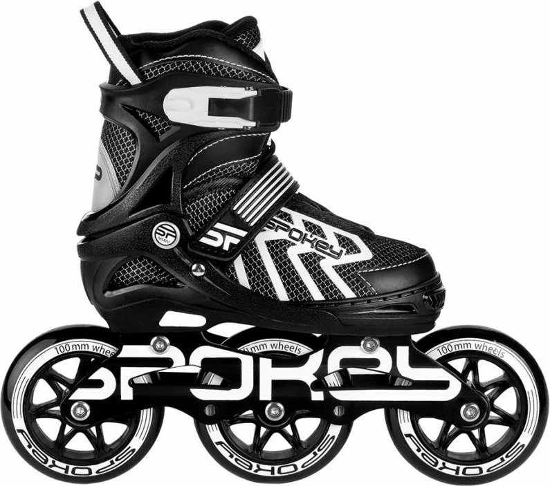 Rolerji za otroke Spokey Khan, črno-beli