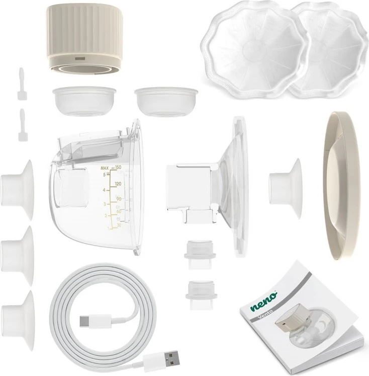 Električna prsna črpalka za dojenje VENTO, 150 ml, LCD, brezžična, bež