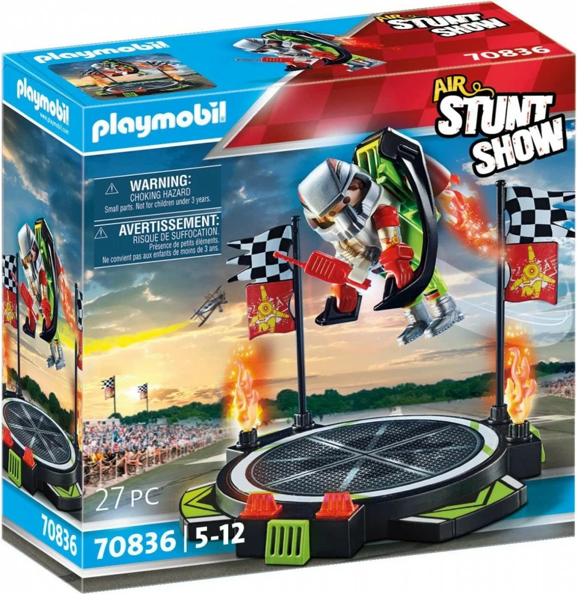 Igralni set akrobacij z jetpackom, Playmobil Aerial Stunt Show 70836, 27 kosov