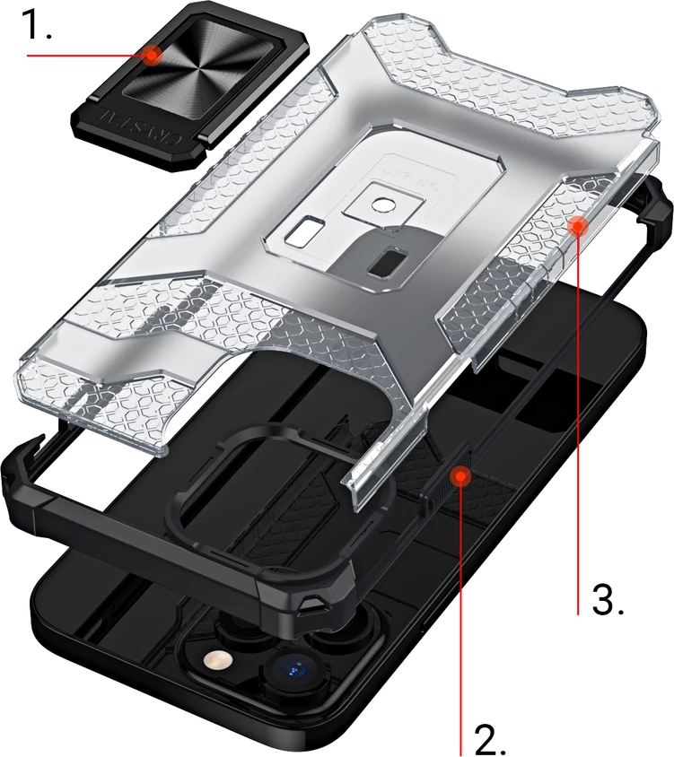 Ovitek za telefon Crystal Ring Case Hurtel za iPhone 13 Pro Max, z stojalom, zelen