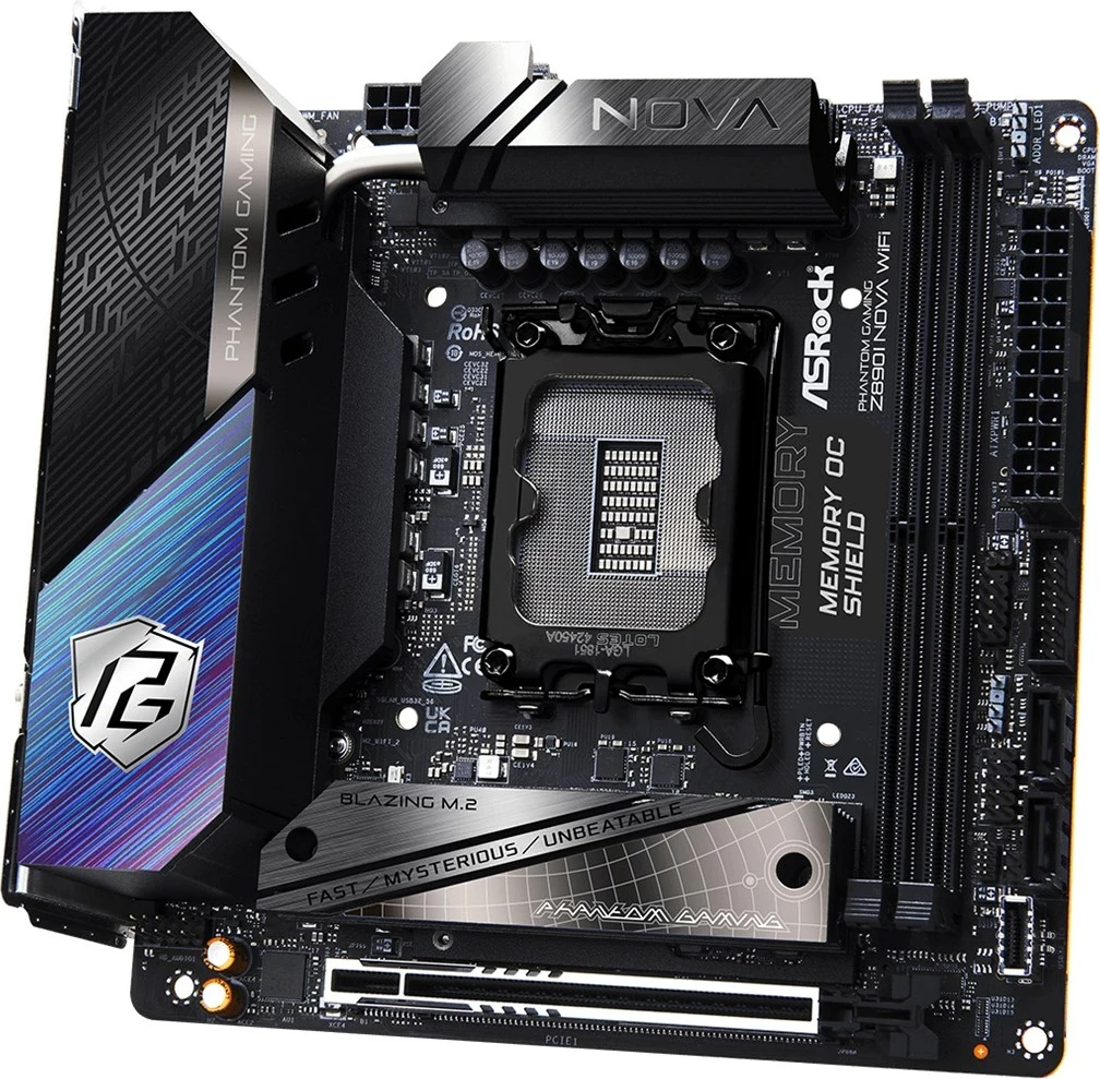 Mini ITX plošča Asrock Phantom Gaming Z890I Nova WiFi, Socket LGA 1851, črna