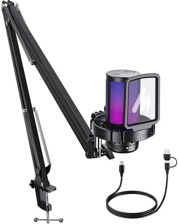 Gaming mikrofon, Maono DGM20 S, kondenzatorski, z RGB osvetlitvijo, črn