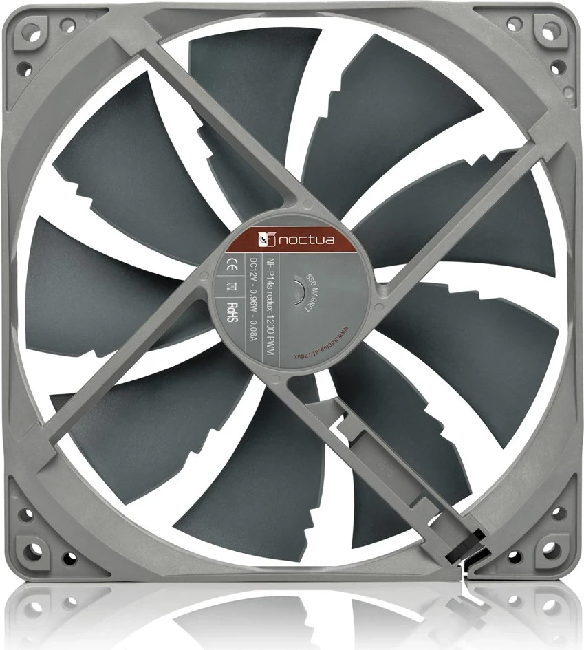 Hladilni ventilator 14 cm Noctua NF-P14S REDUX-1200 PWM, sivi