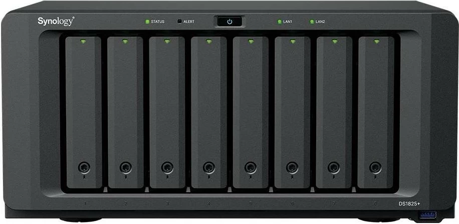 Napredno NAS Synology DS1825+, 8 GB RAM, 10 ležišč za trde diske, M.2 NVMe, črn
