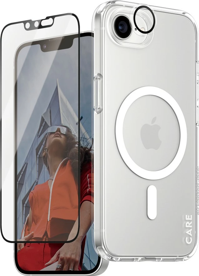 Zaščitni ovoj PanzerGlass CARE Flagship 3-v-1 za iPhone 16e, prozoren