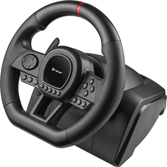 Gaming volan z ročnim menjalnikom in pedali 6v1, Tracer SimRacer Manual Gearbox, za Računalnik/PS4/PS3/Xone/X360/Switch, črn