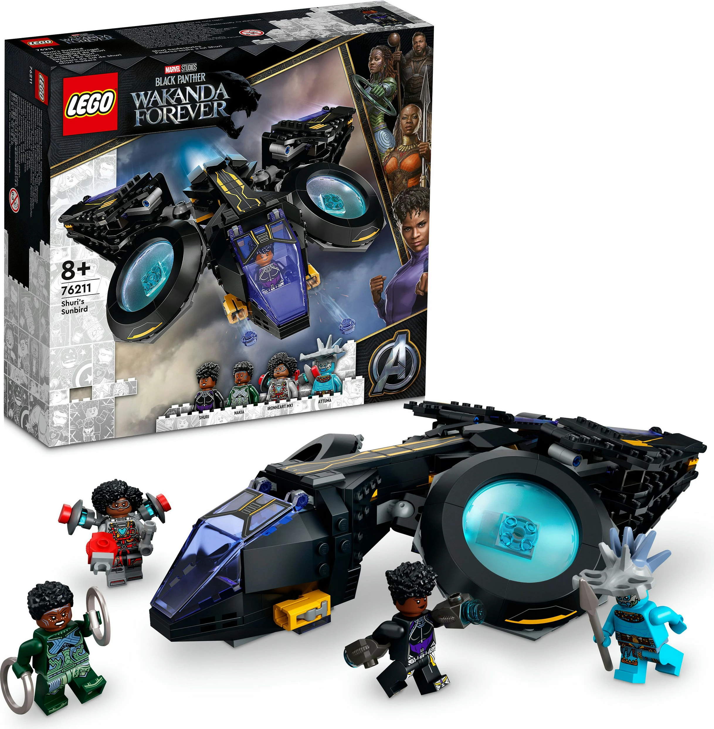 Set za gradnjo Sunbird (355 kosov), LEGO Marvel Shuri, večbarven