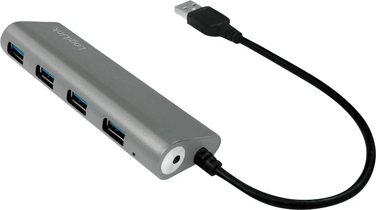 USB razširitveni hub, LogiLink UA0307, 4× USB 3.0, alumin, srebrn