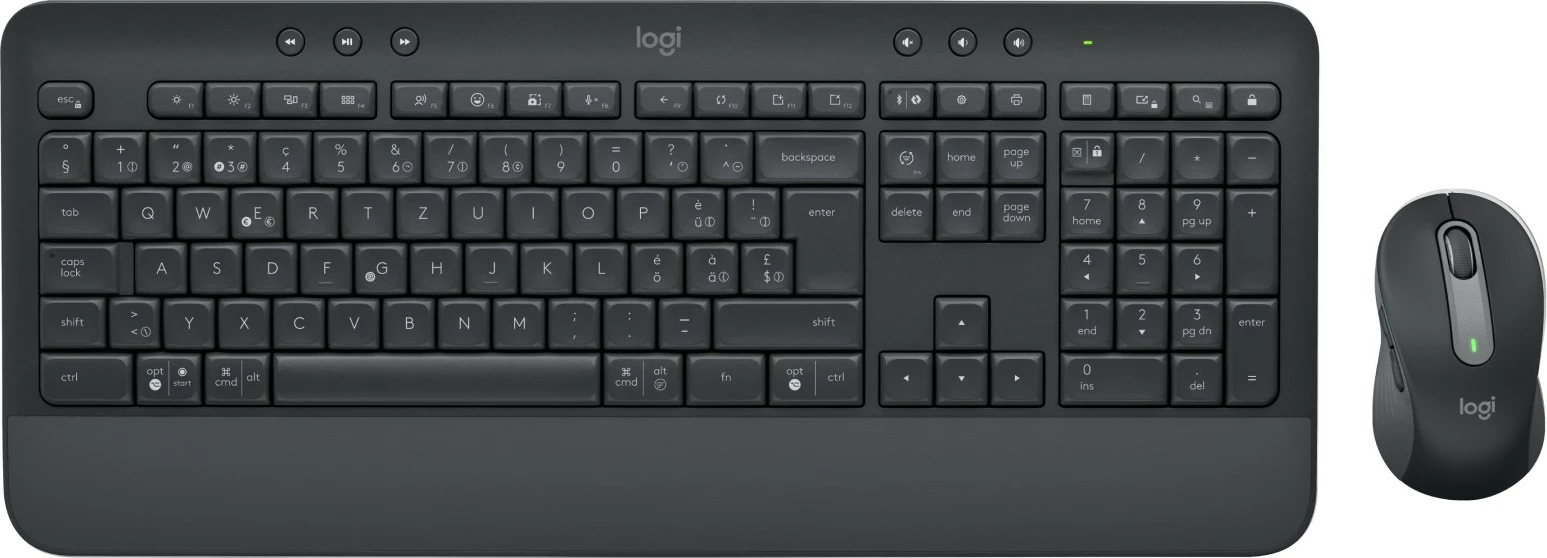 Komplet tipkovnice in miške Signature MK650 Logitech, brezžični, Bluetooth, membrana, QWERTZ, grafit