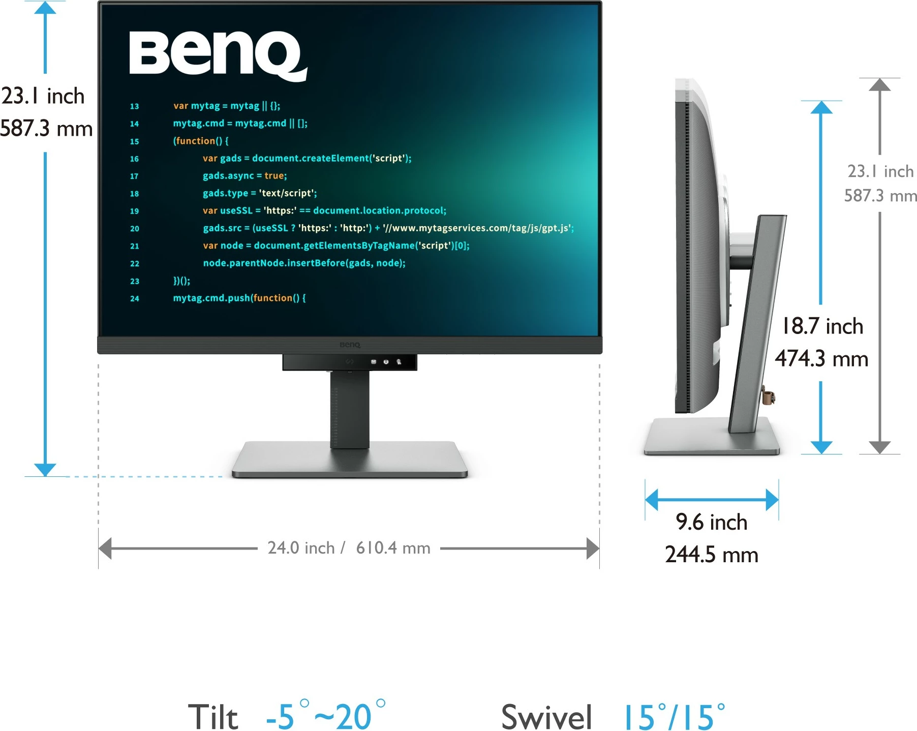 28,2-palčni 4K Ultra HD monitor, BenQ RD280U, 5 ms, črn