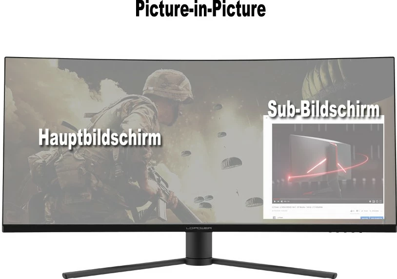 34" UltraWide Quad HD monitor LC-Power LC-M34-UWQHD-165-C, črn, rdeč