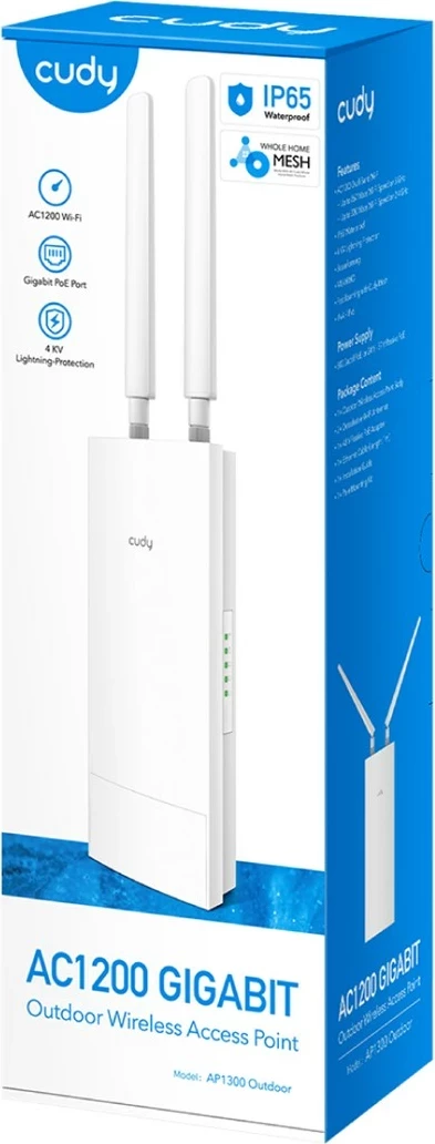 Zunanji dostopna točka Cudy AP1300, 867 Mbit/s, bela